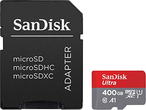 SanDisk Ultra Tarjeta de memoria microSDXC con adaptador SD, hasta 100 MB/s, rendimiento de apps A1, Clase 10, U1, 400 GB