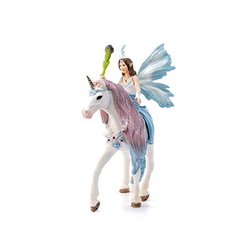 Schleich- Colección Bayala Figura de Hada Eyela con Unicornio, 15 cm (70569)