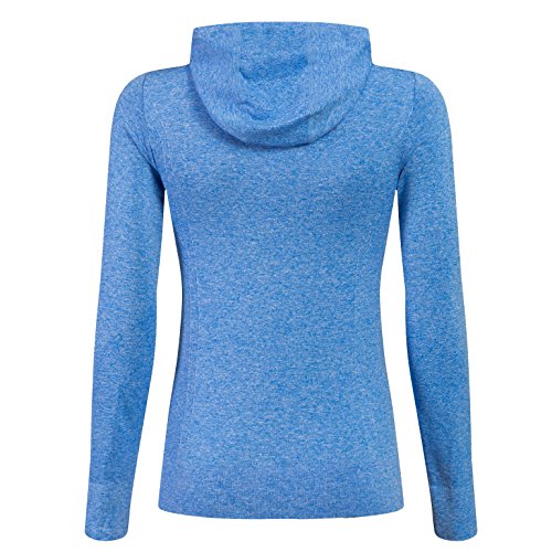 Selighting Chaquetas Deportivas Mujer Sudadera Fitness con Capucha y Cremallera de Manga Larga para Gimnasio,Gym,Running,Correr,Ciclismo (L, Azul)