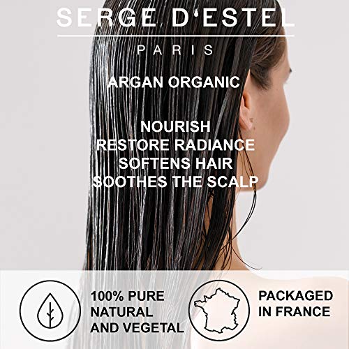 Serge D Estel Paris Aceite de Argán Organico 250ml. Aceite para Cabellos Secos y Pelos sin Brillos.