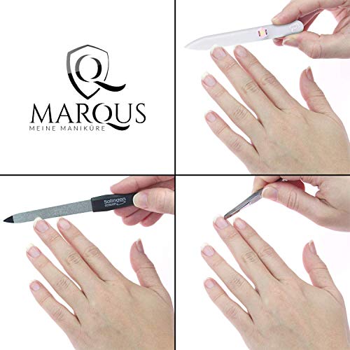 Set manicura y pedicura de 12 piezas en estuche de piel - Incluye tijeras, alicates, limas de uñas profesionales y mucho más, color negro