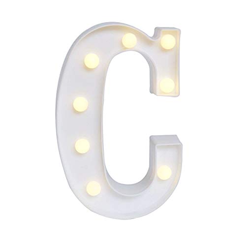 SH-RuiDu Direct Store Luces de Letras LED, 26 Letras del Alfabeto inglés LED Luces Decorativas (C)