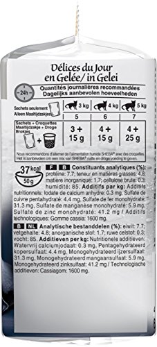 Sheba Délices du Jour – Nourriture Humide pour Chat Adulte - Sélection aux Poissons en Gelée – Sachets Fraîcheur 72 x 50g