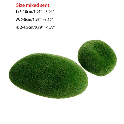 SimpleLife 8 Piezas Piedras de Musgo Artificial Hierba Planta Verde Poted Home Garden Decor Landscape