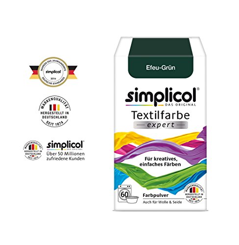 Simplicol Expert Fabric Dye Tinte de Coloración para Textiles: Lavado a Mano o Lavadora - Tiñe y Restaura Sus Telas y Ropa - Verde Hiedra