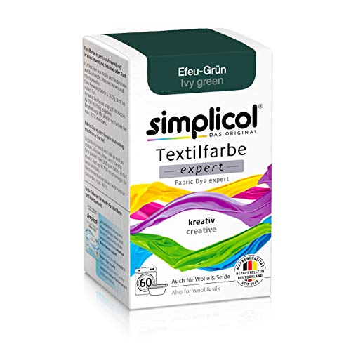 Simplicol Expert Fabric Dye Tinte de Coloración para Textiles: Lavado a Mano o Lavadora - Tiñe y Restaura Sus Telas y Ropa - Verde Hiedra