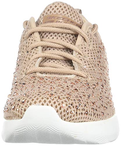 Skechers Bobs Squad 2-Bow Beauty - Zapatillas deportivas para mujer con diseño de estrases Zapatillas con cordones y empeine en punto con estrases., Rosa (Rose gold), 38 EU