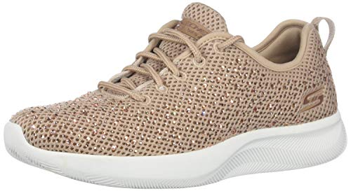 Skechers Bobs Squad 2-Bow Beauty - Zapatillas deportivas para mujer con diseño de estrases Zapatillas con cordones y empeine en punto con estrases., Rosa (Rose gold), 38 EU