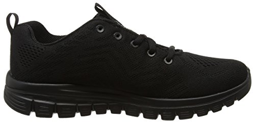 Skechers Women 12615 Low-Top Trainers, Black (Black Mesh/Trim Bbk), 8 UK (41 EU)