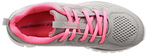 Skechers Women 12615 Low-Top Trainers, Grey (Gray Mesh/Coral Trim Gycl), 3 UK (36 EU)