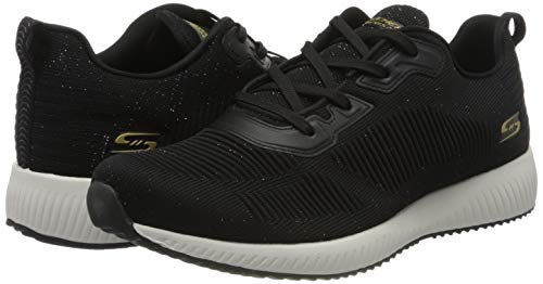 Skechers Women's BOBS SQUAD - TOTAL GLAM Trainers, Black (Black Multi Bkmt), 7 UK 40 EU