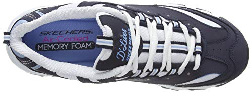 Skechers Women's D'Lites-Biggest Fan Trainers, Blue (Navy Trubuck/White Mesh/Carolina Blue Trim NVW), 3.5 UK 36.5 EU