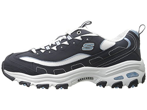 Skechers Women's D'Lites-Biggest Fan Trainers, Blue (Navy Trubuck/White Mesh/Carolina Blue Trim NVW), 3.5 UK 36.5 EU