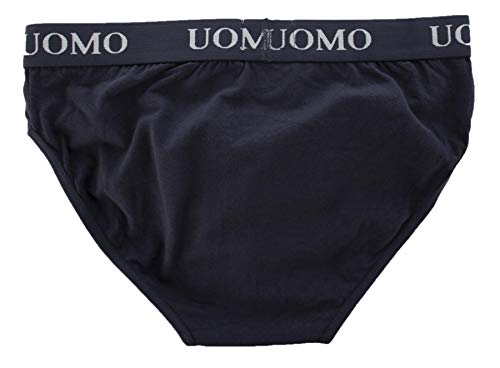 Slip para Hombre, Ropa íntima de algodón de Tejido Suave, Ropa Interior de Cintura Baja, Blanco, Negro, Gris y Azul, Paquete de 6