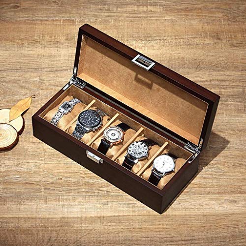 SMEJS Box-Caja de Reloj de joyería for Hombres con Placa Radiante de Madera del Reloj Organizador del almacenaje de la Caja de visualización, for el cumpleaños, Boda, Navidad y Año Nue