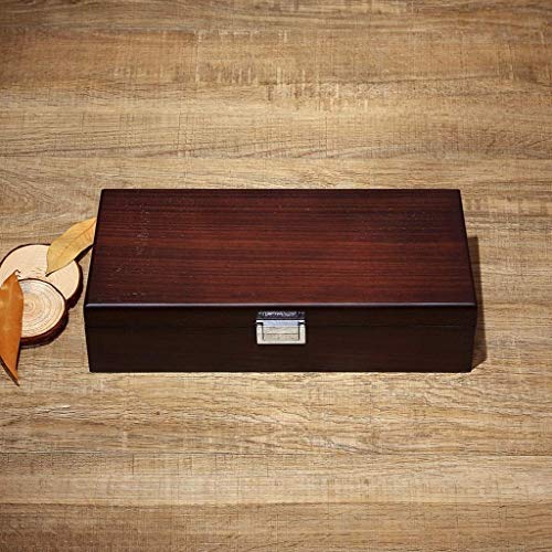 SMEJS Box-Caja de Reloj de joyería for Hombres con Placa Radiante de Madera del Reloj Organizador del almacenaje de la Caja de visualización, for el cumpleaños, Boda, Navidad y Año Nue