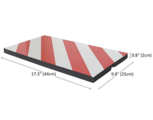 SNS SAFETY LTD Protector de Esquina Adhesivo, en Espuma Goma, para la Protección de las Columnas de Garaje y Aparcamientos, 44x25x2 cm, Rojo Blanco (4 piezas)