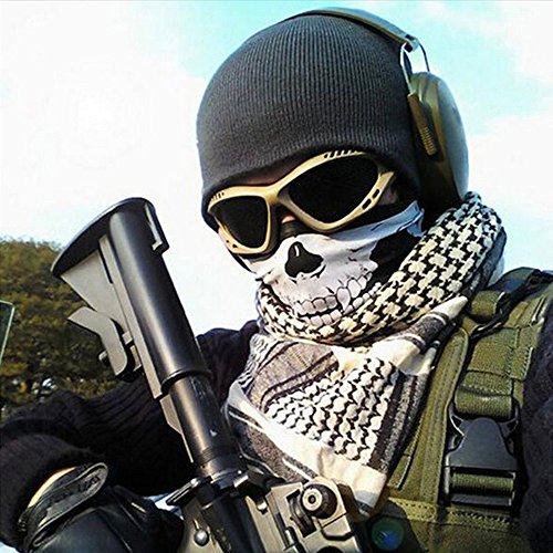 SOFIT SF-02 Skull Mask, Mascarilla Fantasma de Medio Cráneo Tubular Estirable, Motociclista de la Motocicleta Máscara, Bandana Balaclava Headwear