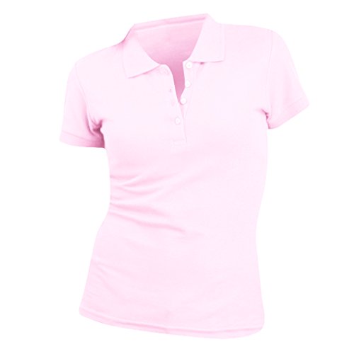 SOLS- Polo de Manga Corta de algodón piqué para Mujer (S) (Rosa Pálido)