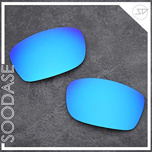 SOODASE Para Oakley Fives Squared Gafas de sol Azul/Negro/Plata Lentes de repuesto polarizadas