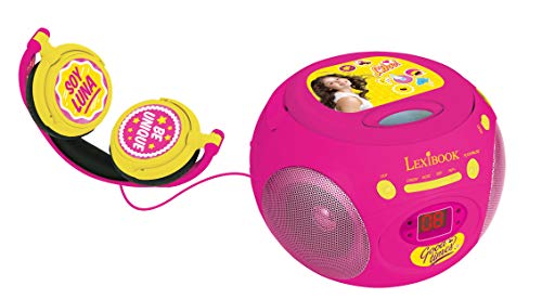 Soy Luna- Disney Reproductor Radio CD, Altavoz Portátil, Rosa (Lexibook RCD102SL) FM, AUX IN, Color