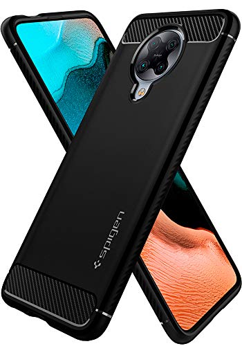 Spigen, Funda Compatible con Xiaomi Pocophone F2 Pro/Redmi K30 Pro [Rugged Armor] Absorción de Choque Resistente y diseño de Fibra de Carbono [Compatible con Carga Inalámbrica] - [Negro Mate]