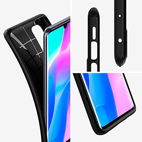 Spigen Funda Rugged Armor Compatible con Xiaomi Mi Note 10 Lite, Absorción de Choque Resistente y diseño de Fibra de Carbono - Negro Mate