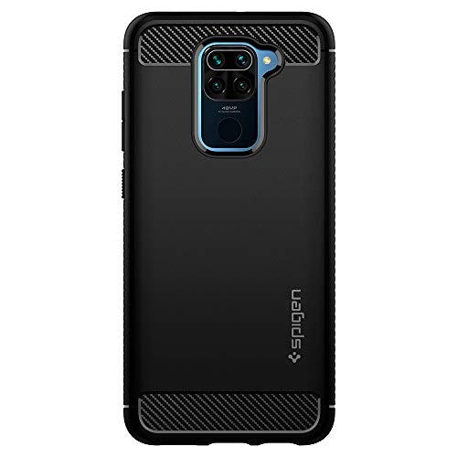 Spigen Funda Rugged Armor para Xiaomi Redmi Note 9, Doble Capa y Protección Extrema contra caídas - Negro Mate