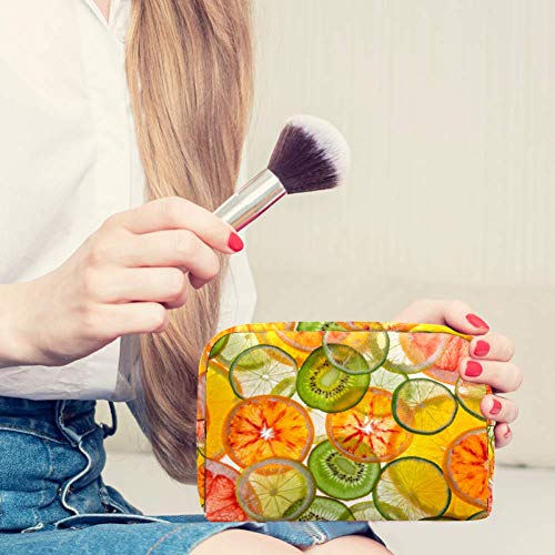 Splash Ink Fruit Oxford bolsa de maquillaje bolsa monedero organizador multifuncional hecho a mano bolsa de tela para mujeres