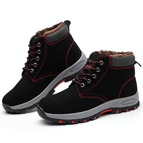 SROTER Mujer Hombre Invierno Botas de Seguridad Trabajo Zapatillas con Puntera de Acero Impermeables Botas de Nieve Zapatos de Trabajo Entrenador Unisex Zapatillas de Senderismo