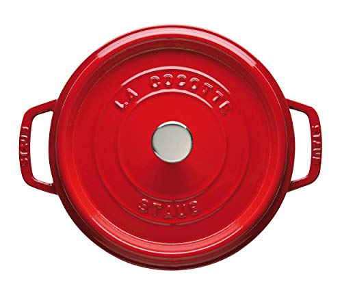 Staub 40509-835-0 - Olla Cocotte redonda, hierro fundido, rojo cereza, 24 cm