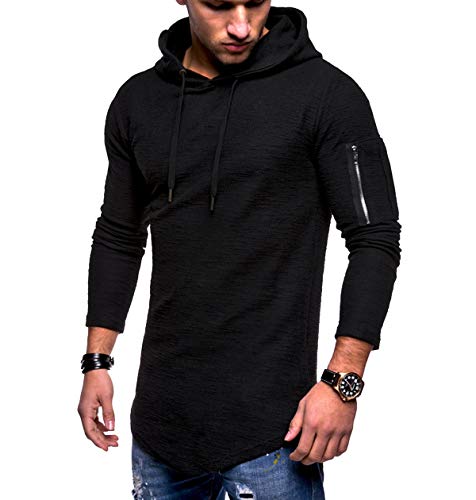 Sudaderas con Capucha Hombre Deportivas Sudadera Hoodie Larga Basicas Oversize Hoodies Sudaderas con Gorro Lisas Largas Casual Chico Invierno Chandal Jersey Ajustadas con Capucha Caballero Negro 3XL