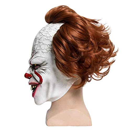 sunxc Stephen King'S It Mask, Pennywise Scary Clown Latex Mask, Horror Joker Mask Clown Mask Halloween Cosplay Props