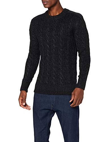 Superdry Jacob Crew suéter, Negro (Magma Black Twist V6k), S para Hombre