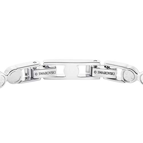 Swarovski Pulsera Tennis, Blanco, baño de rodio