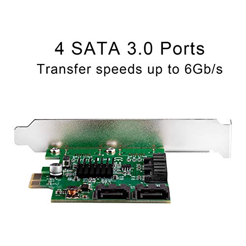 Syba SI-PEX40064 4 Port SATA III PCI-e 2.0 x1 Tarjeta, Verde