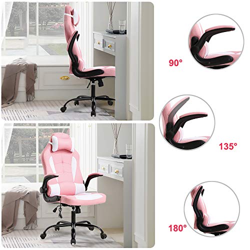 T-LoVendo TLVC66-PINK Silla Gaming, Rosa - Blanco