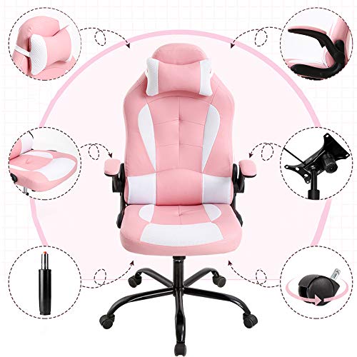 T-LoVendo TLVC66-PINK Silla Gaming, Rosa - Blanco