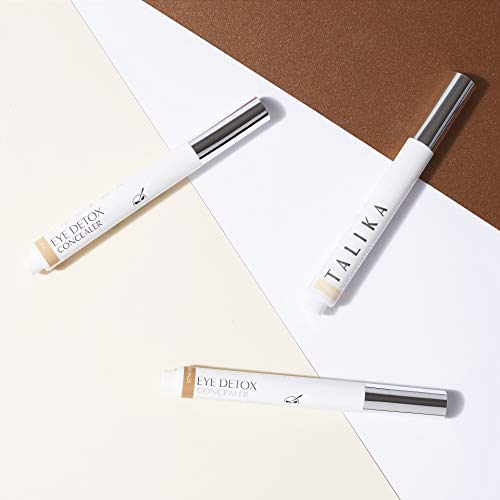 Talika Eye Detox Concealer - Maquillaje : corrector de alta cobertura que alisa las bolsas antiarrugas todo tipo de ojeras - Tintado Bronce, 2 ml