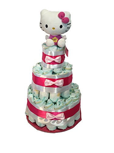 Tarta de pañales Hello Kitty rosa MomentosGourmet