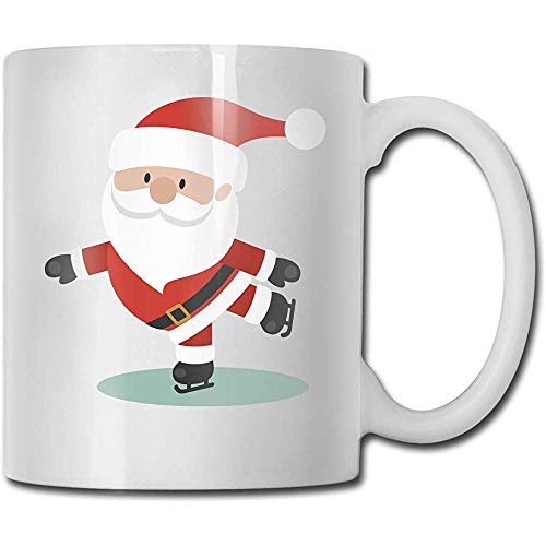 Taza de café de cerámica de patinaje de Santa Claus para oficina y hogar Capacidad máxima 11 oz