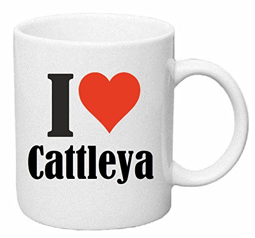 taza para café I Love Cattleya Cerámica Altura 9.5 cm diámetro de 8 cm de Blanco