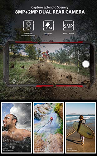 teléfono moviles Resistentes(2019), Ulefone Armor X3 con Modo Submarino, Android 9.0 5.5 ”IP68 Impermeable móvil Trabajo, Dual SIM, 2GB + 32GB, 5000mAh Batería, Desbloqueo Facial GPS Rojo