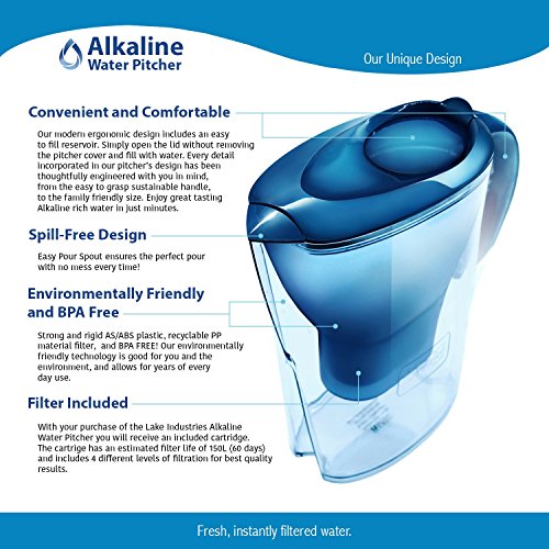 The Alkaline Water Pitcher - 2.5 Liters by Lake Industries