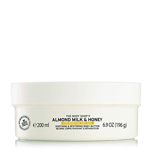 The Body Shop Almond Milk & Honey - Cremas Corporales (Almendra, Miel, Piel Seca, Piel Sensible, Hidratante, Calmante, 200 ml, Cazuela, 48 H)
