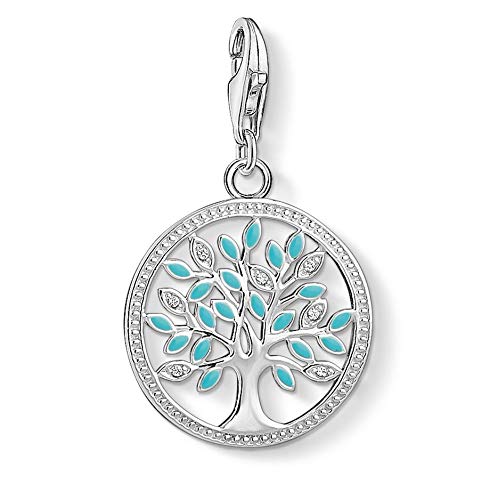 Thomas Sabo - Charm con Cierre de Mujer, Plata de Ley 925 con Circónitas Azules