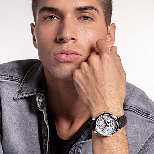 THOMAS SABO Reloj Analógico para Hombre de Cuarzo con Correa en Cuero WA0355-203-201-42 mm