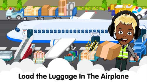 Tizi Town - My Airport Games For Girls & Boys, Avión gratuito para que los niños viajen por el mundo