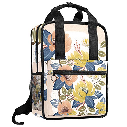 TIZORAX - Mochila para mujer con ramo de flores, para adolescentes, niñas, colegio, colegio, bolsa de libros acolchada, senderismo, bolsas de viaje, casual