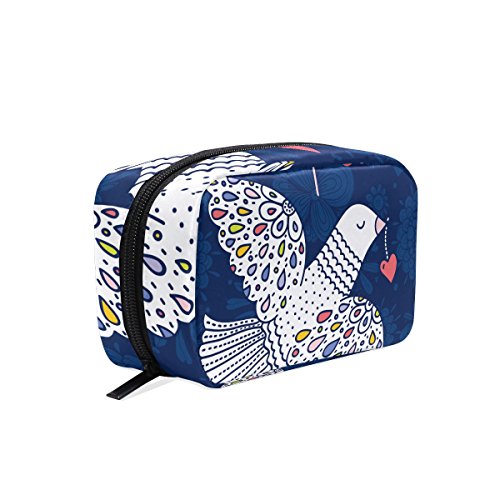 TIZORAX Peace Pigeon Dove Love Bolsa de Cosméticos Bolsa de Embrague Organizador Bolsa de Viaje